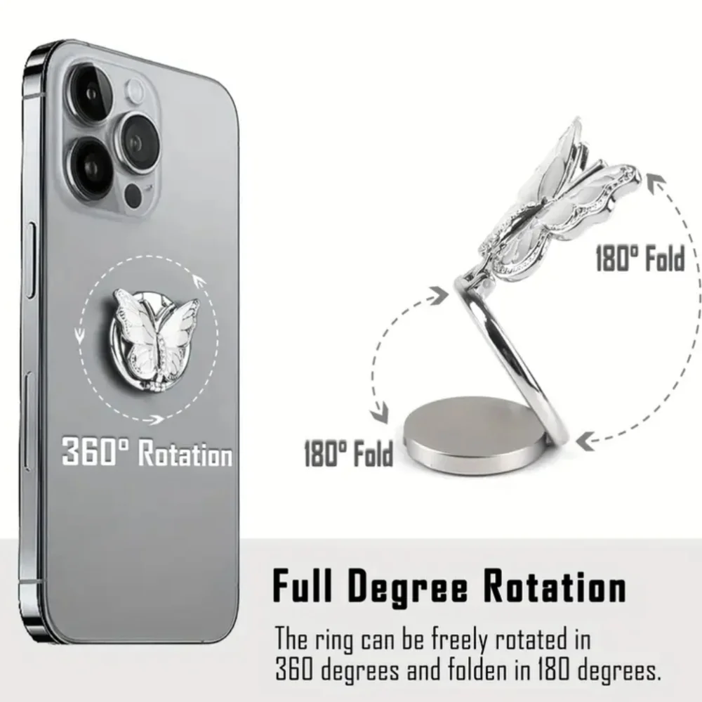 Butterfly Phone Ring Grip 360 Degree Rotating‎ Plating Finger Holder Kickstand